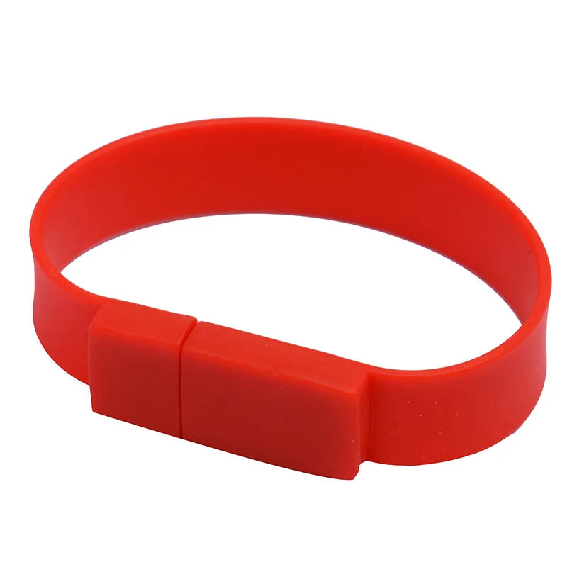 usb flash drive bracelet 64gb wristband memory stick, creative waterproof silicone pen drive for data storage and transfer, black
