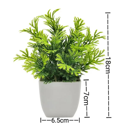 Artificial Plants in Plastic Pots - Realistic Greenery for Home, Office, Living Room, Bedroom, Outdoor Party Decor - Durable Flower Bonsai Style Ornament