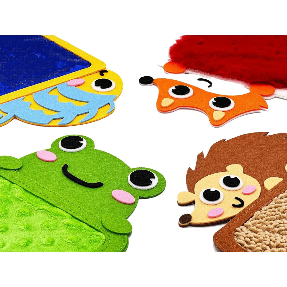 b0d7p51gsh 9.53 felt sensory mats for autistic children cartoon animal cognition tiles textured pads developmental preschool education toys