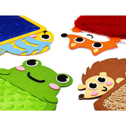 B0D7P51GSH 9.53 Felt Sensory Mats for Autistic Children Cartoon Animal Cognition Tiles Textured Pads Developmental Preschool Education Toys