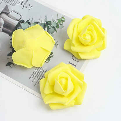Artificial Rose Flower Heads 7CM | Wedding Party Home Decor | Garden DIY Crafts | 10/20/50 Pack | Anniversary Birthday Housewarming Event Decoration