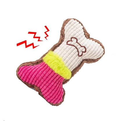 Squeaky Plush Bone Chew Toy for Puppies & Small Dogs – Soft Fleece, Lightweight, Safe for Teething, Indoor Outdoor Fun, Interactive & Gift-Ready Entertainment