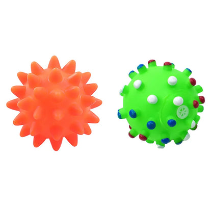 Squeaky Rubber Dog Ball Toy, Durable 6cm Chew Toy for Puppies & Small Dogs, Interactive Plastic Fetch Ball, Ideal for Training & Reducing Pet Boredom