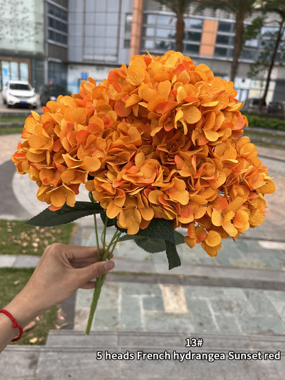Silk Hydrangea Bouquet Artificial Flowers for Wedding, Home Decor, DIY Floral Arrangement, Bridal Baby Shower, Indoor Party Decoration, Large Size
