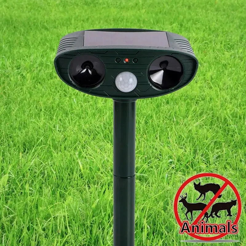 b0dwspfzt4 1pc ultrasound  repellant cat dog repellant solar powered rechargeable garden waterproof creature deterrent for farm yard