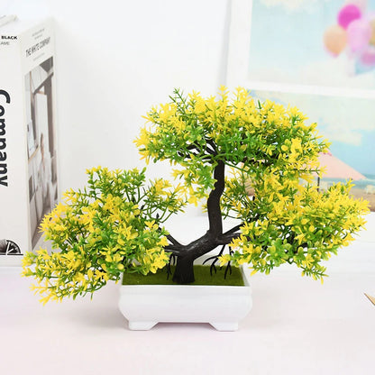 Artificial Bonsai Tree in Pot - Plastic Fake Plant for Desk, Home, Hotel, Garden Decoration, Ideal for Indoor and Outdoor Use, Decorative Potted Ornament