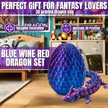 1set 3D Printed Dragon Egg With Dragon Figurine Funny Gift Room Decor