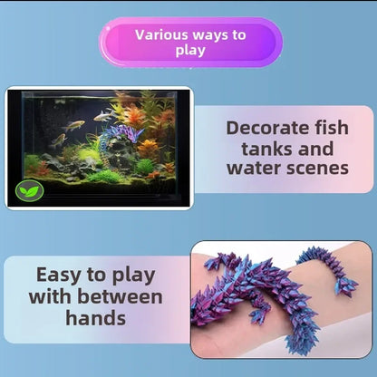 3D Printing Gem Dragon Crystal Dragon Creative Gift Chain Dragon Toy Children's Creative Gift Gift Decoration Dazzling Crafts