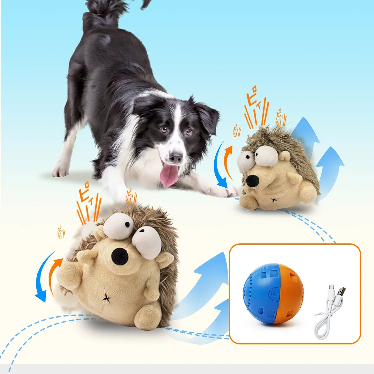 interactive plush dog toy ball with motion for small breeds, chew-friendly fleece & durable plastic, fetch exercise, battery powered, ideal for fun & fitness