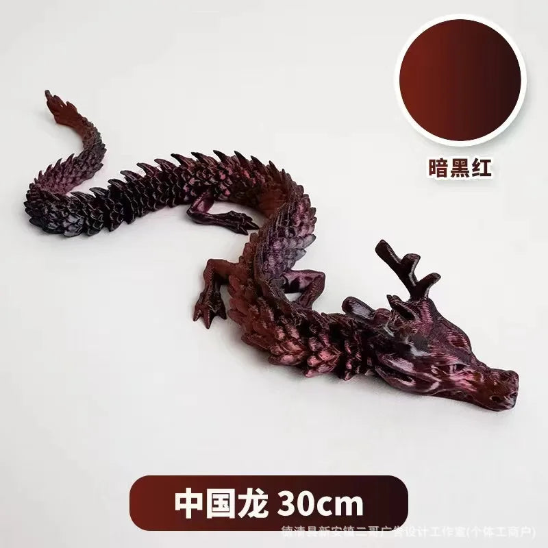 3d printed luminous chinese loong flexible dragon figurine home decoration gifts