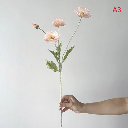 Artificial Poppy Silk Flowers for Wedding, Home or Party Decor - Lifelike, Vibrant, Allergy-Free, Eco-Friendly, Flexible Stems, Long-Lasting Floral Arrangement