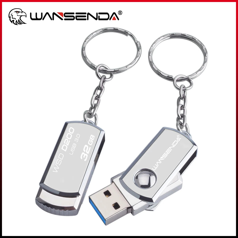 usb 3.0 flash drive, metal memory stick, keychain pen drive, rotating design, 16gb, 32gb, 64gb, 128gb, 256gb storage options, high-speed data transfer
