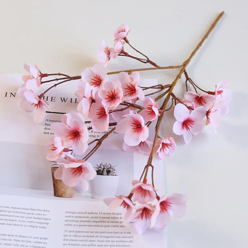 artificial silk cherry blossom flower branches 41cm - pink decorative faux floral arrangement for home, party, wedding, anniversary, baby shower, indoor decor use