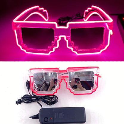 Funny Light Up Glasses Luminous LED Mosaic Glasses for Men and Women - Halloween Party Supplies, Glowing Neon Gafas for Festive Celebrations
