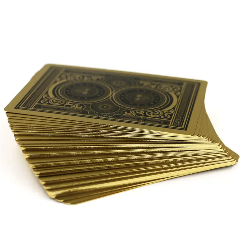 24k gold silver pvc full plastic playing cards waterproof durable poker set for game nights, parties, and magic tricks - premium quality, lightweight and easy to shuffle