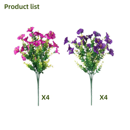 Artificial Flower Branches Set of 8, UV Resistant, Plastic, Ideal for Indoor, Outdoor, Home Decor, Parties, Events, Anniversaries, Birthdays, Weddings, Graduations