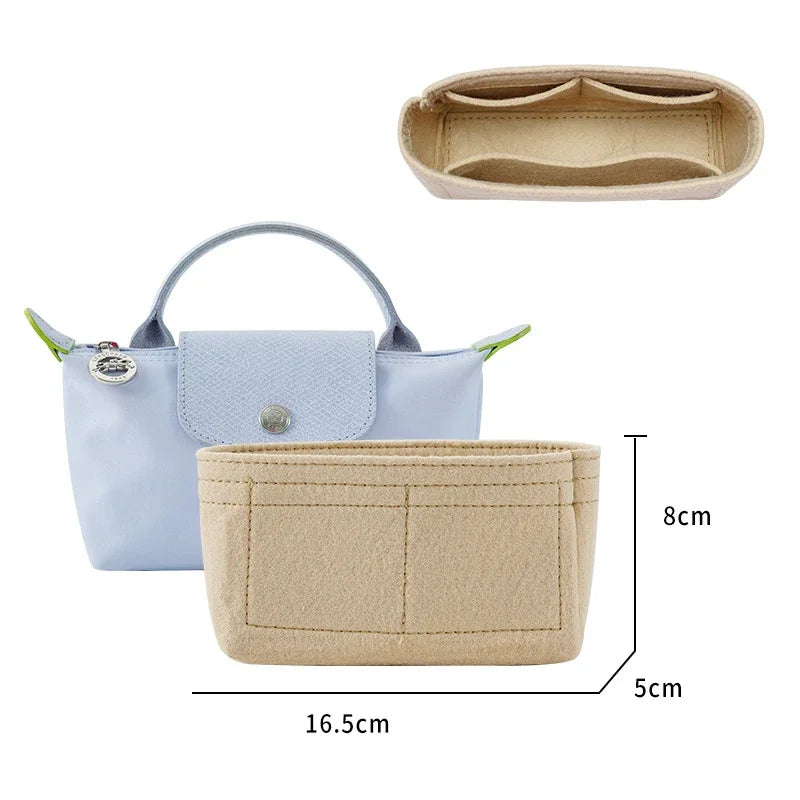 classic dumplings bag liner bag organizer for longchamp mini bag storage bag the liner bag felt purse insert handbag liner bags