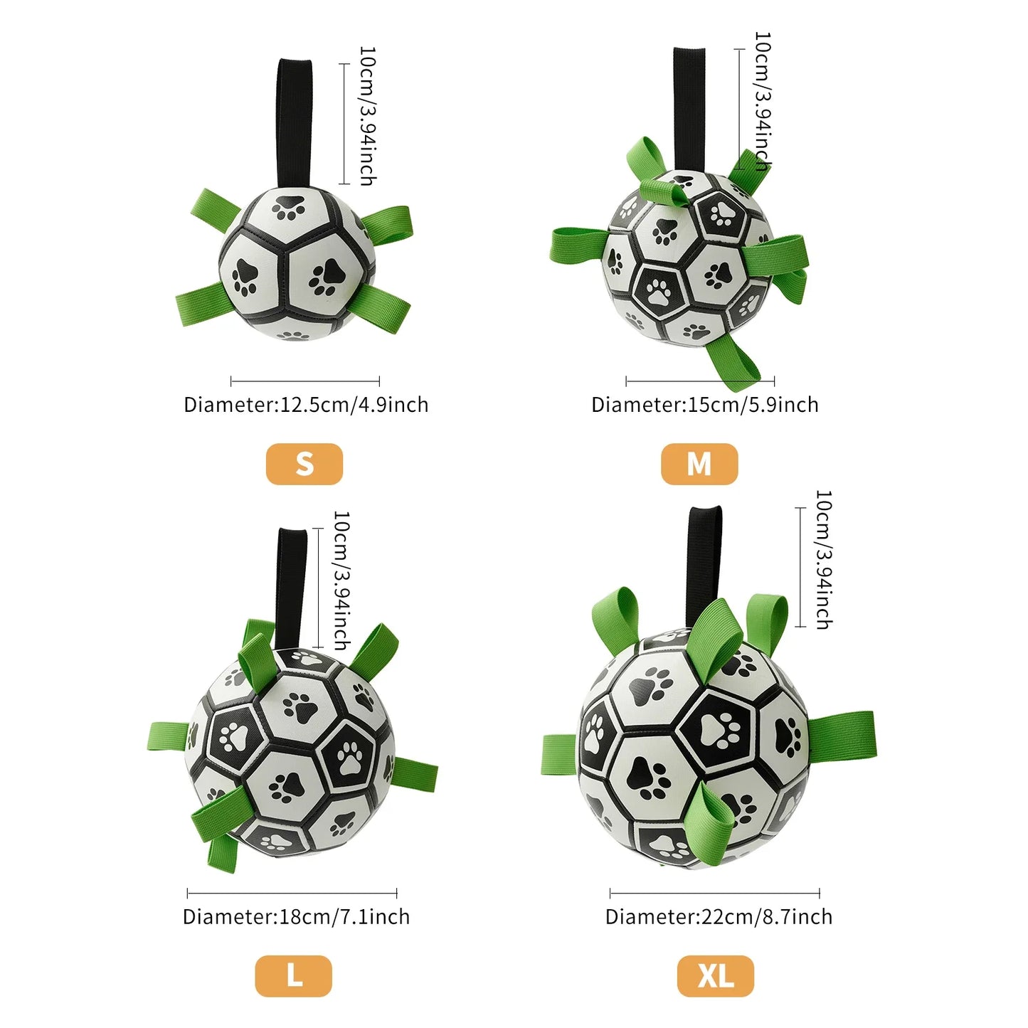 interactive leather dog soccer ball with tug straps for medium-large breeds, durable toy for active play, perfect for training, engages & entertains dogs, ideal gift for pet owners