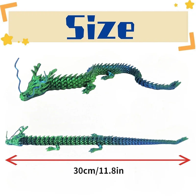 3d printed luminous chinese loong flexible dragon figurine home decoration gifts