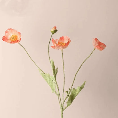 Artificial Silk Poppies Flower Bouquet for Weddings, Home Decor, Parties, Indoor Use – Decorative Anniversary Celebration Flowers from Mainland China