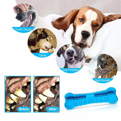 Soft Rubber Dog Toothbrush Chew Toy, 360° Cleaning for Small Dogs, Safe and Durable Dental Care Aid, Non-Toxic Rubber, Anxiety Relief, Indoor Outdoor Use
