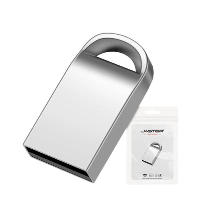 Mini Metal USB Flash Drive 64GB 32GB Waterproof High-Speed Stick for Business, Photography, and Wedding Gifts - USB 2.0 U Disk in Black and Silver