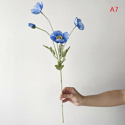 Artificial Poppy Silk Flowers for Wedding, Home or Party Decor - Lifelike, Vibrant, Allergy-Free, Eco-Friendly, Flexible Stems, Long-Lasting Floral Arrangement
