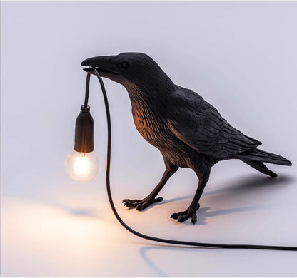 B094VP69R2 Resin Lucky Bird Crow Wall Lamp Table Lamp Night Light Bedroom Bedside Living Room Wall Lamp Home Decoration