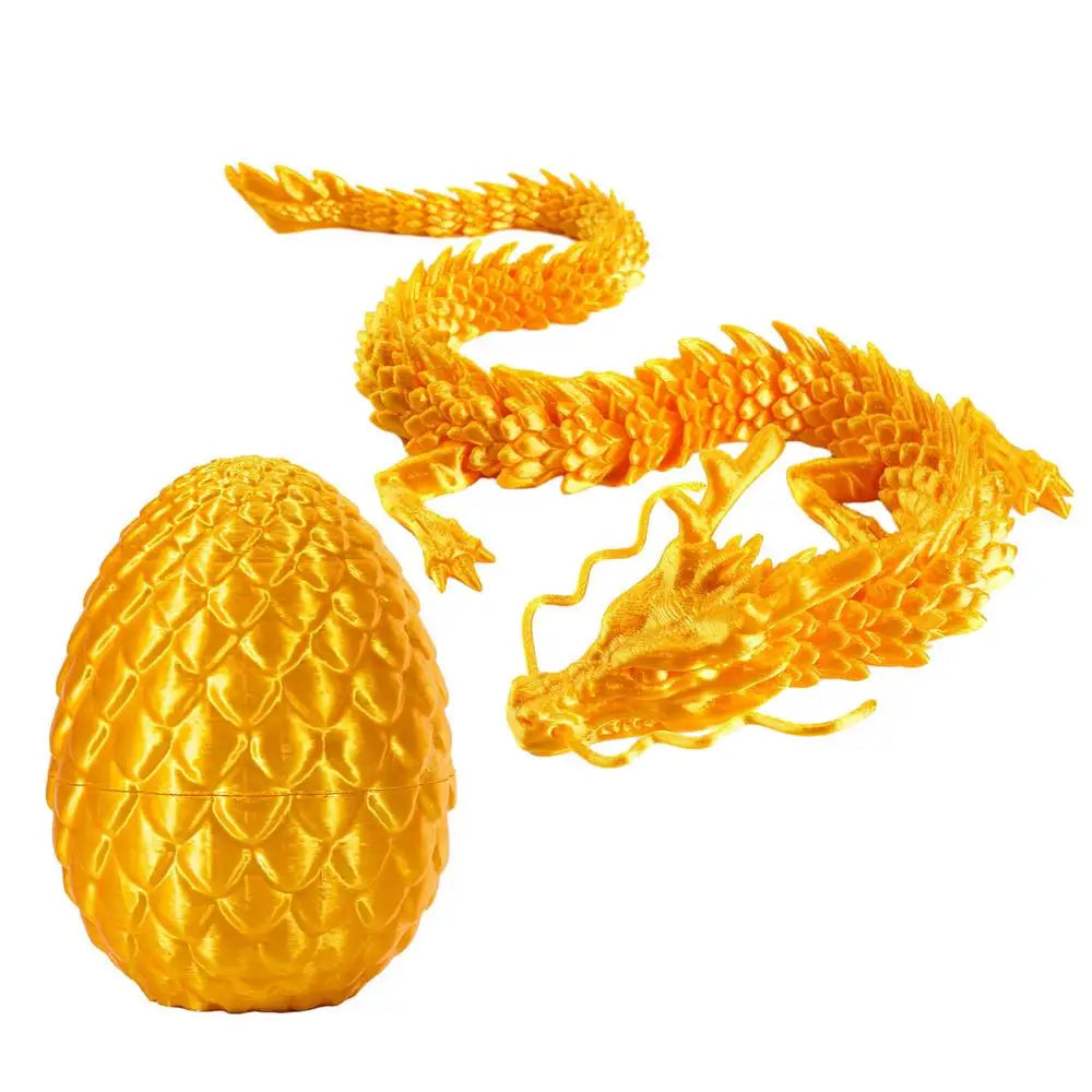 crystal dragon action figures 3d printed articulated dragon with egg dinosaur christmas fidget toy for girls kids easter basket
