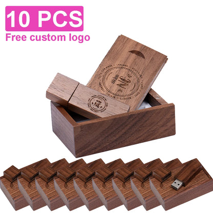 Wooden USB Flash Drive 128GB, 64GB, 32GB Memory Stick - Customisable Logo, Waterproof, Shatterproof - Ideal for Photography, Wedding, Business Gifts, Creative Use