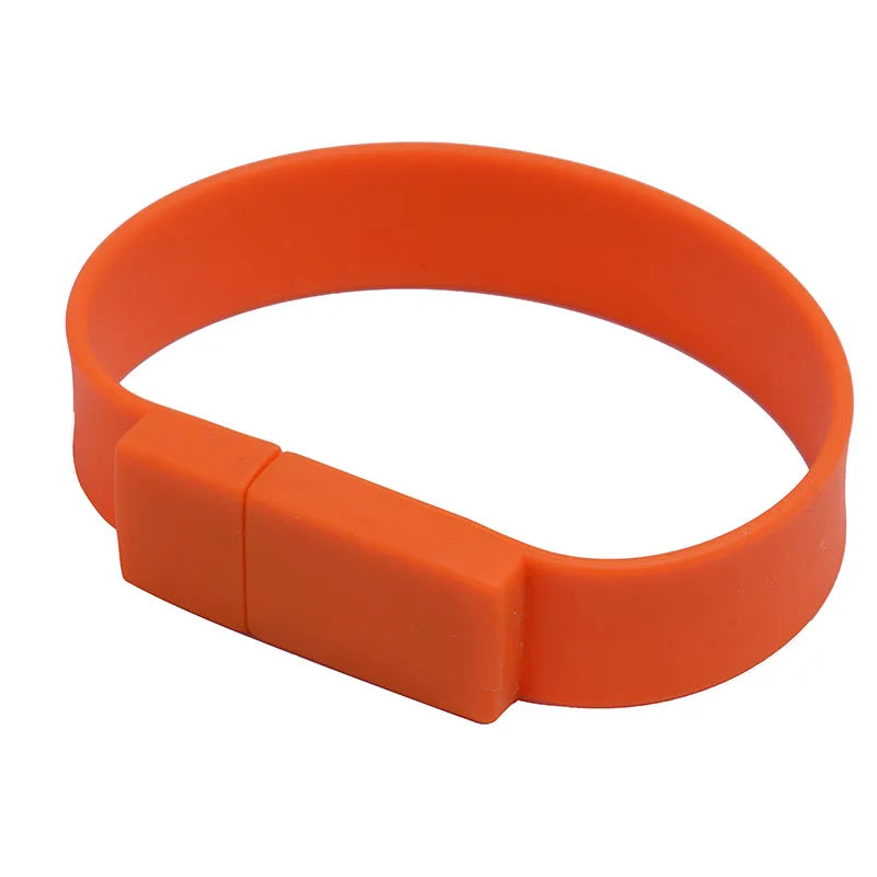 usb flash drive bracelet 64gb wristband memory stick, creative waterproof silicone pen drive for data storage and transfer, black