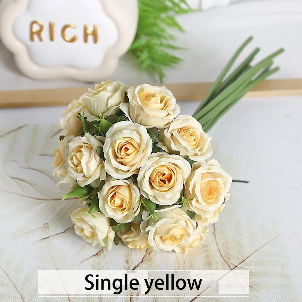 artificial rose bouquet, 18 stems, non-woven fabric flowers for home decoration, ideal for anniversaries, weddings, birthdays, indoor floral arrangement, no maintenance needed