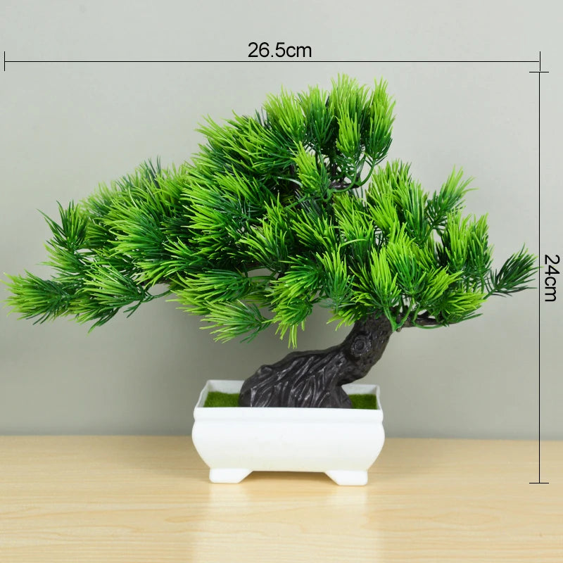 artificial bonsai tree in pot - plastic fake plant for desk, home, hotel, garden decoration, ideal for indoor and outdoor use, decorative potted ornament