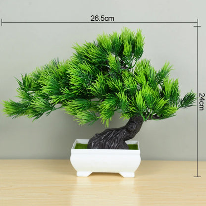 Artificial Bonsai Tree in Pot - Plastic Fake Plant for Desk, Home, Hotel, Garden Decoration, Ideal for Indoor and Outdoor Use, Decorative Potted Ornament
