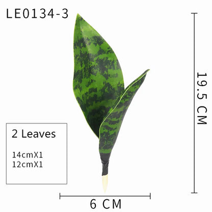 Artificial Sansevieria Plants 38CM - Real Touch Plastic Green Long Leaf, Desktop Home Office Decoration, Tropical Palm Style, Ideal for Anniversary & Hawaiian Party Decor