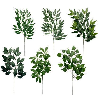 Artificial Eucalyptus Leaf Arrangement - Plastic Decorative Plant for Weddings, Showers, Home or Exhibition Use - Ideal for Desktop and Outdoor Display