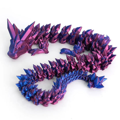 3D Printed Antistress Dragon Fidget Toy Rotatable Articulated 30cm Colors