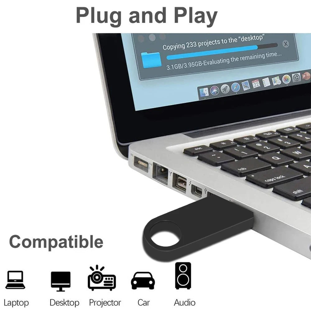waterproof metal usb flash drive memory stick 64gb 32gb 16gb 8gb 4gb, portable usb 2.0 pen drive, high-speed data transfer, stylish silver design for pc and laptop