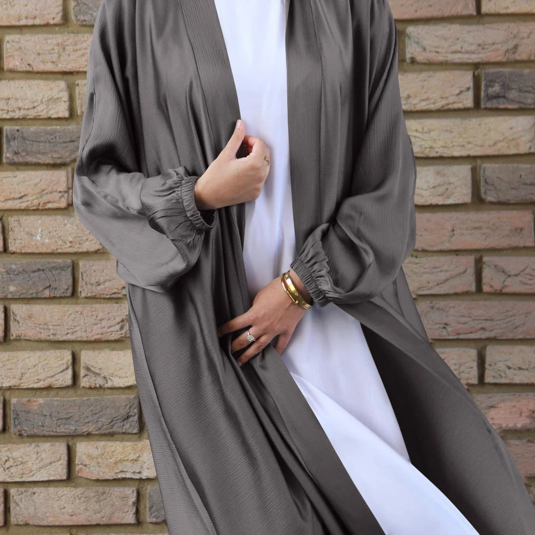 prayer clothes women satin cardigan robe islamic long-sleeved dress 2024 - modest fashion, comfortable fit, ideal for daily wear and special occasions