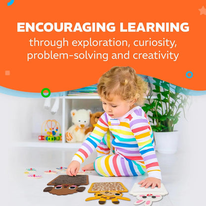 B0D7P51GSH 9.53 Felt Sensory Mats for Autistic Children Cartoon Animal Cognition Tiles Textured Pads Developmental Preschool Education Toys