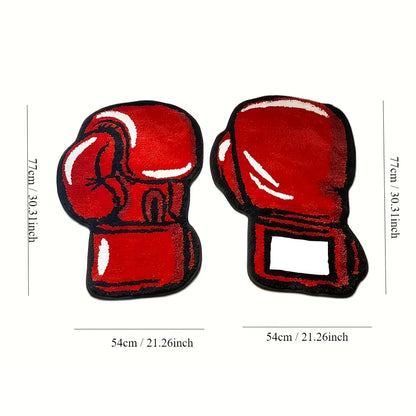 Red Boxing Gloves Tufted Rugs Soft Fluffy Tiger Print Rug Non-slip Absorbent Bathroom Floor Mat Room Decor Home Essential