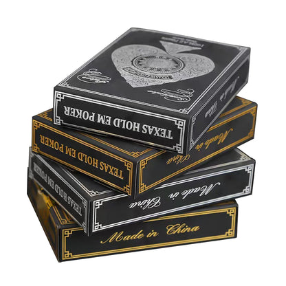 1PCS Silver Gold Foil Border Playing Cards Washable PVC Poker Game 63x88mm - Durable Stylish Deck for All Card Games, Easy to Clean, Perfect for Game Night and Parties