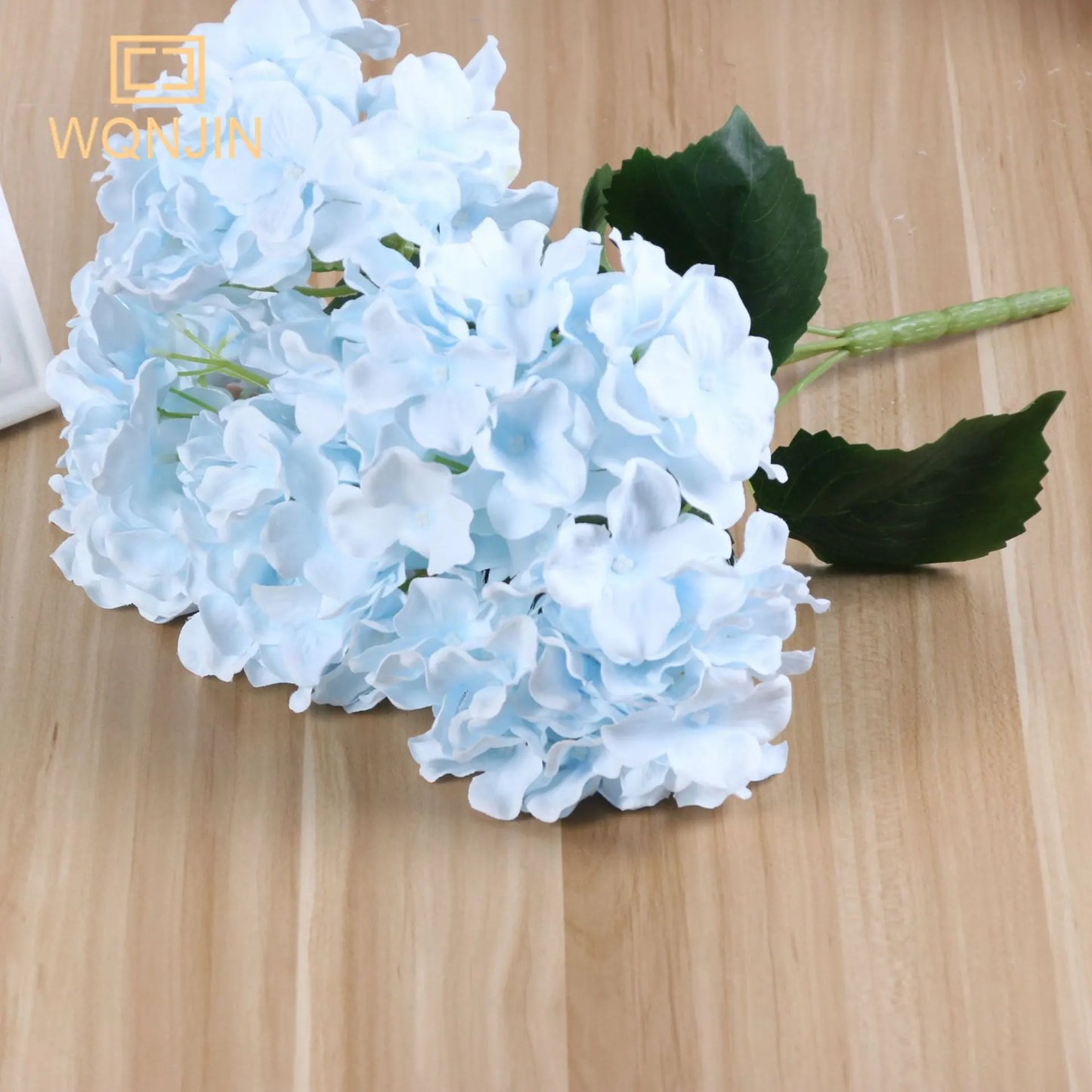 silk hydrangea artificial flowers bouquet, 5 large heads, red floral arrangement for home, wedding, anniversary, parties, indoor decor