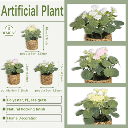 Artificial Eucalyptus Plant, Green Potted Grass, 11cm Decorative Plastic Leaves for Home, Office, Desktop, Outdoor and Exhibition Usage