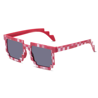 2021 New Fashion Sun Glasses Hot Sale Sunglasses Novelty Creeper Glasses Pixel Eyewear for Boys Girls Funny Mosaic Goggles Trendy Casual Style