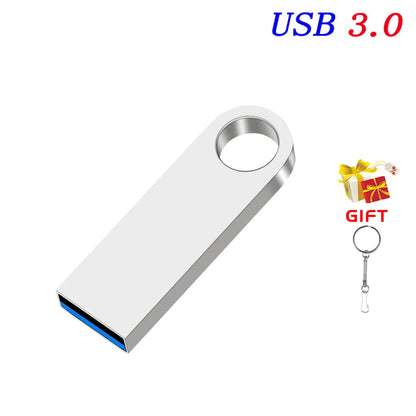 USB 3.0 High Speed Metal Flash Drive 128GB 64GB 32GB 16GB Portable Memory Stick Key Chain for Data Storage and Backup