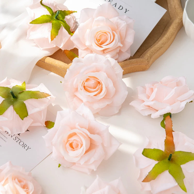 100pc 10cm silk artificial roses for weddings, home decor, crafts, floral arrangements, ideal for parties, garden decoration, versatile indoor and outdoor use