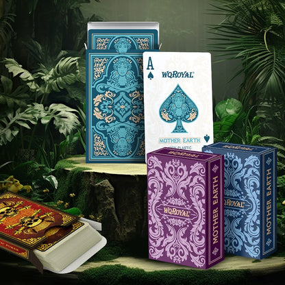 4 High-End Personalized PVC Playing Cards Mother Earth Custom Deck - Durable Customizable Poker Cards with Elegant Gaia Design for Gaming and Gifts