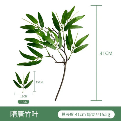 Artificial Eucalyptus Leaf Branch, Plastic Decorative Plant for Bridal Shower, Desktop or Outdoor Use, Cloth Texture, Perfect for Exhibitions and Home Decor