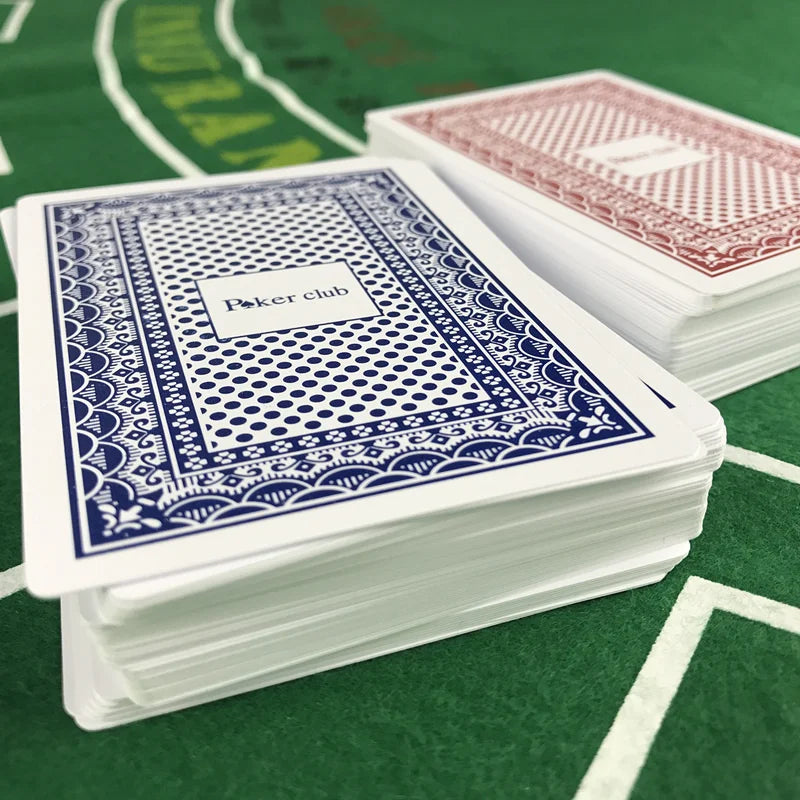 2 pcs/set waterproof plastic poker playing cards 2.48x3.46 inch scrub cards for texas hold'em and baccarat game nights, durable and easy to handle playing cards